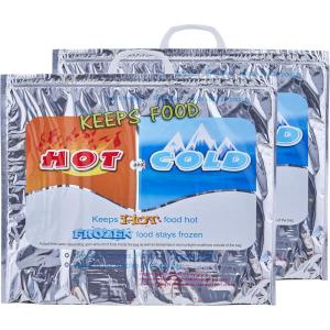 imageSuperio Hot and Cold Insulated Bags for Food Delivery Grocery Shopping Bags Food Storage for Hot and Frozen Food for Travel Disposable Cooler Bag Reinforced Thermal Lunch Bag 12 135quotx175quotLarge Grocery Size