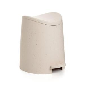 imageSuperio MIni Plastic Bathroom Trash Can with Lid 3 Liter Taupe Modern Curved Step On Trash Can with Foot Pedal Mini Kitchen Waste Bin Durable and Soft Close for Bedroom Office Under DeskEcohome