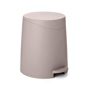 imageSuperio Mini Bathroom Trash Can with Lid 3 Liter Plastic Waste Bin 075 Gallon Modern Flat Lid Step On Trash Can with Foot Pedal for Bathroom Bedroom Office Under Desk Soft Close TaupeTaupe