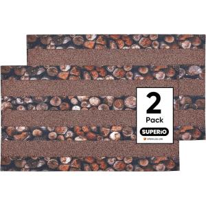 imageSuperio NonSlip Doormat for Entry Indoor Outdoor Heavy Duty Waterproof Easy Clean LowProfile Mats for Entry Garage Patio High Traffic Areas Coir 18quot x30 AmberBrown