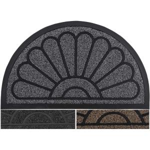 imageSuperio NonSlip Welcome Doormat for Entry Indoor Outdoor Heavy Duty Waterproof Easy Clean LowProfile Mats for Entry Garage Patio High Traffic Areas 18quotx30quot Black Sunburst CoirGrey