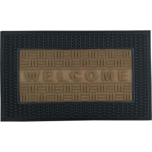 imageSuperio NonSlip Welcome Doormat for Entry Indoor Outdoor Heavy Duty Waterproof Easy Clean LowProfile Mats for Entry Garage Patio High Traffic Areas Beige Basket Weave 18quotx30quot