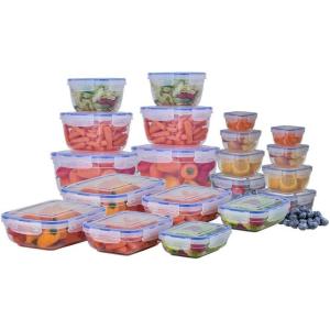 imageSuperio Plastic Food Storage Container Set BPA Free Sealed Containers with Airtight Lids for Pnatry Cupboard and Fridge Microwave and Dishwasher Safe 5 Pack20 Pack