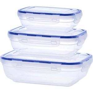 imageSuperio Plastic Food Storage Container Set BPA Free Sealed Containers with Airtight Lids for Pnatry Cupboard and Fridge Microwave and Dishwasher Safe 5 Pack3 Pack