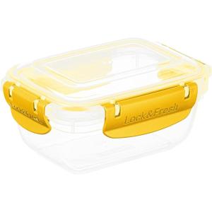 imageSuperio Plastic Food Storage Container with Airtight Lid 13 Oz BPA Free Leakproof Stackable Microwave Dishwasher and Freezer Safe YellowYellow