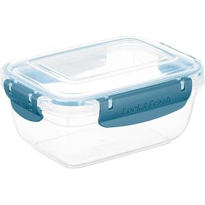 imageSuperio Plastic Food Storage Container with Airtight Lid 27 Oz BPA Free Leakproof Stackable Microwave Dishwasher and Freezer Safe RedBlue