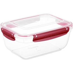 imageSuperio Plastic Food Storage Container with Airtight Lid 80 Oz BPA Free Leakproof Stackable Microwave Dishwasher and Freezer Safe BlueRed