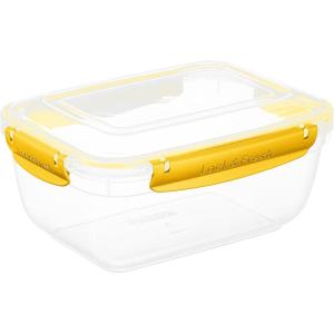 imageSuperio Plastic Food Storage Container with Airtight Lid 80 Oz BPA Free Leakproof Stackable Microwave Dishwasher and Freezer Safe BlueYellow