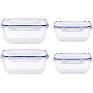 imageSuperio Rectangular Sealed Containers For Food 4 Pack 2 42 Quart 2 25 Quart Plastic Container With Lid Keeps Food Fresh For Pantry Fridge Microwave and Freezer Safe