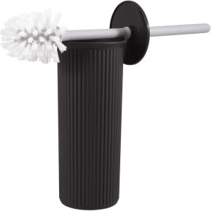 imageSuperio Ribbed Collection  Decorative Plastic Toilet Bowl Brush and Holder Set Brown 1 Pack Cleaner Scrubber for BathroomBrown