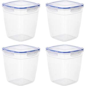 imageSuperio Sealed Food Storage Container 42 Qt Airtight Leak Proof Meal Prep Containers Rectangle Shape Microwave and freezer safe BPAfree Plastic 1 42 Quart14 Cup 4 Pack
