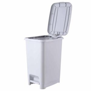 imageSuperio Slim Step On Pedal Plastic Trash Can Waste Bin for Under Desk Office Bedroom Bathroom Kitchen 25 gal White Smoke25 Gallon