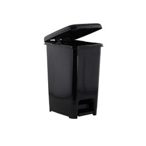 imageSuperio Slim Step On Trash Can 65 Gallon Black Waste Bin with Foot Pedal Lid 26 Liter Kitchen Under Desk Office Bedroom Bathroom1