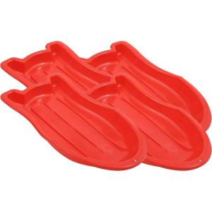 imageSuperio Toboggan Snow Sled 37 Plastic Slider for Kids and Adults Heavy Duty Sled for 1 Rider with Pull Ropes for Downhill Sledding Winter Outdoor SportsRed