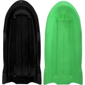 imageSuperio Toboggan Snow Sled for Kids and Adults 46quot Heavy Duty Plastic Open Back Slider with Handles and Hole for Pull Ropes Ropes Excluded Kid and Adult Winter FunGreenBlack
