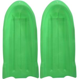 imageSuperio Toboggan Snow Sled for Kids and Adults 46quot Heavy Duty Plastic Open Back Slider with Handles and Hole for Pull Ropes Ropes Excluded Kid and Adult Winter FunGreen