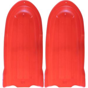 imageSuperio Toboggan Snow Sled for Kids and Adults 46quot Heavy Duty Plastic Open Back Slider with Handles and Hole for Pull Ropes Ropes Excluded Kid and Adult Winter FunRed
