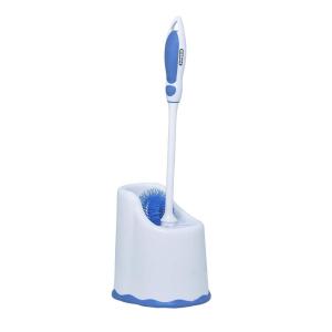imageSuperio Toilet Brush and HolderToilet Bowl Cleaning System with Scrubbing Wand Under Rim Lip Brush and Storage Caddy for Bathroom White and Blue