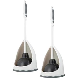 imageSuperio Toilet Brush with Holder Grey Comfort Grip Matching Caddy Clean Bathroom Heavy Duty Toilet Brush 2Pack2