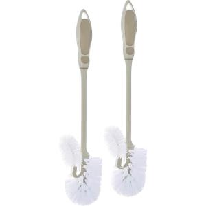imageToilet Bowl Brushes with Lip Beige Multi Pack Toilet Brush Scrub Under Rim Bathroom Cleaner Scrubber Heavy Duty Bristles Scrub Brush 2