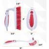 imageDeep Cleaning Brush Scrubber Set of 32 Double Sided Dish and Vegetable Brush and 1 AllPurpose Scrub Brush  Heavy Duty NonScratch Multipurpose Utility Scrubber for Home Kitchen Bathroom  Red