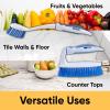 imageDeep Cleaning Brush Scrubber Set of 32 Double Sided Dish and Vegetable Brush and 1 AllPurpose Scrub Brush  Heavy Duty NonScratch Multipurpose Utility Scrubber for Home Kitchen Bathroom  Blue