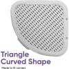 imageDesigned Corner Laundry Hamper with Lid Curved Plastic Laundry Basket Triangle White Cloths Hamper Organizer with Cutout Handles for Laundry Room Bedroom Bathroom Wicker Design 50 LiterWhite Smoke