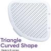 imageDesigned Corner Laundry Hamper with Lid Curved Plastic Laundry Basket Triangle White Cloths Hamper Organizer with Cutout Handles for Laundry Room Bedroom Bathroom Wicker Design 50 LiterWhite