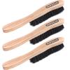 imageHorsehair Shoe Brush Premium Genuine Brush for Cleaning Shoes Soft Horse Hair Bristles 7 Concave Wood Handle with Comfort Grip Shoe Buff Brush Boots ampamp Other Leather Care 2 PackHat Brush