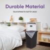 imagePlastic Laundry Hamper with Lid Knit Designed Laundry Hamper Basket 50 Liter Brown Cloths Hamper Organizer with Cutout Handles Space Saving for Laundry Room Bedroom BathroomBrown2 Pack
