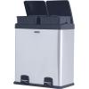 imageSuperio  16 Gallon Trash Can and Recycling Bin Combo Stainless Steel Step On Includes 2 x 8 Gallon Removable Buckets with Handles Airtight Use for Kitchen Office Home