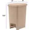 imageSuperio 105 Gal Slim Step On Pedal Plastic Trash Can Waste Bin for Under Desk Office Bedroom Bathroom 42 Qt Beige 2