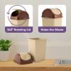 imageSuperio 125 Gal Mini Plastic Trash Can with Swing Top Lid Small Waste Bin for Countertop Desk Vanity Bathroom 5 Quart BeigeBrown125 Gallon