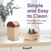 imageSuperio 125 Gal Mini Plastic Trash Can with Swing Top Lid Small Waste Bin for Countertop Desk Vanity Bathroom 5 Quart BeigeBrown125 Gallon