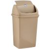 imageSuperio 125 Gal Mini Plastic Trash Can with Swing Top Lid Small Waste Bin for Countertop Desk Vanity Bathroom 5 Quart BeigeBrown13 Gallon