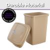 imageSuperio 125 Gal Mini Plastic Trash Can with Swing Top Lid Small Waste Bin for Countertop Desk Vanity Bathroom 5 Quart BeigeBrown13 Gallon