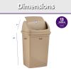 imageSuperio 125 Gal Mini Plastic Trash Can with Swing Top Lid Small Waste Bin for Countertop Desk Vanity Bathroom 5 Quart BeigeBrown13 Gallon