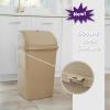 imageSuperio 125 Gal Mini Plastic Trash Can with Swing Top Lid Small Waste Bin for Countertop Desk Vanity Bathroom 5 Quart BeigeBrown13 Gallon