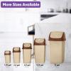 imageSuperio 125 Gal Mini Plastic Trash Can with Swing Top Lid Small Waste Bin for Countertop Desk Vanity Bathroom 5 Quart BeigeBrown25 Gallon