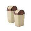 imageSuperio 125 Gal Mini Plastic Trash Can with Swing Top Lid Small Waste Bin for Countertop Desk Vanity Bathroom 5 Quart BeigeBrown25 Gallon