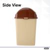 imageSuperio 125 Gal Mini Plastic Trash Can with Swing Top Lid Small Waste Bin for Countertop Desk Vanity Bathroom 5 Quart BeigeBrown45 Gallon