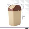 imageSuperio 125 Gal Mini Plastic Trash Can with Swing Top Lid Small Waste Bin for Countertop Desk Vanity Bathroom 5 Quart BeigeBrown45 Gallon