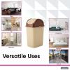 imageSuperio 125 Gal Mini Plastic Trash Can with Swing Top Lid Small Waste Bin for Countertop Desk Vanity Bathroom 5 Quart BeigeBrown45 Gallon