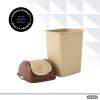 imageSuperio 125 Gal Mini Plastic Trash Can with Swing Top Lid Small Waste Bin for Countertop Desk Vanity Bathroom 5 Quart BeigeBrown45 Gallon