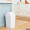 imageSuperio 125 Gal Mini Plastic Trash Can with Swing Top Lid Small Waste Bin for Countertop Desk Vanity Bathroom 5 Quart BeigeBrown9 Gallon