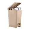 imageSuperio 16Gal Slim Step On Pedal Plastic Trash Can Waste Bin for Under Desk Office Bedroom Bathroom 64 Qt Beige