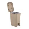 imageSuperio 16Gal Slim Step On Pedal Plastic Trash Can Waste Bin for Under Desk Office Bedroom Bathroom 64 Qt Beige