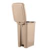 imageSuperio 16Gal Slim Step On Pedal Plastic Trash Can Waste Bin for Under Desk Office Bedroom Bathroom 64 Qt Beige