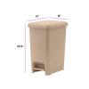 imageSuperio 16Gal Slim Step On Pedal Plastic Trash Can Waste Bin for Under Desk Office Bedroom Bathroom 64 Qt Beige