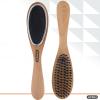 imageSuperio 3 in 1 Lint Brush and Shoe Horn for Suit Wool Coat Sweaters Shoes  Double Sided Portable Pet Hair Remover with Wood Handle1 Count Pack of 1